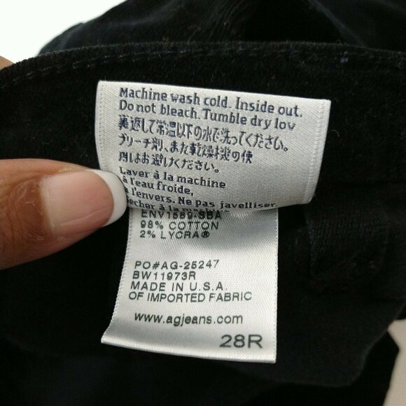 Adriano Goldschmied AG Stevie Slim Ankle Jodhpur Corduroy Pants Size 28 Black - Picture 9 of 11